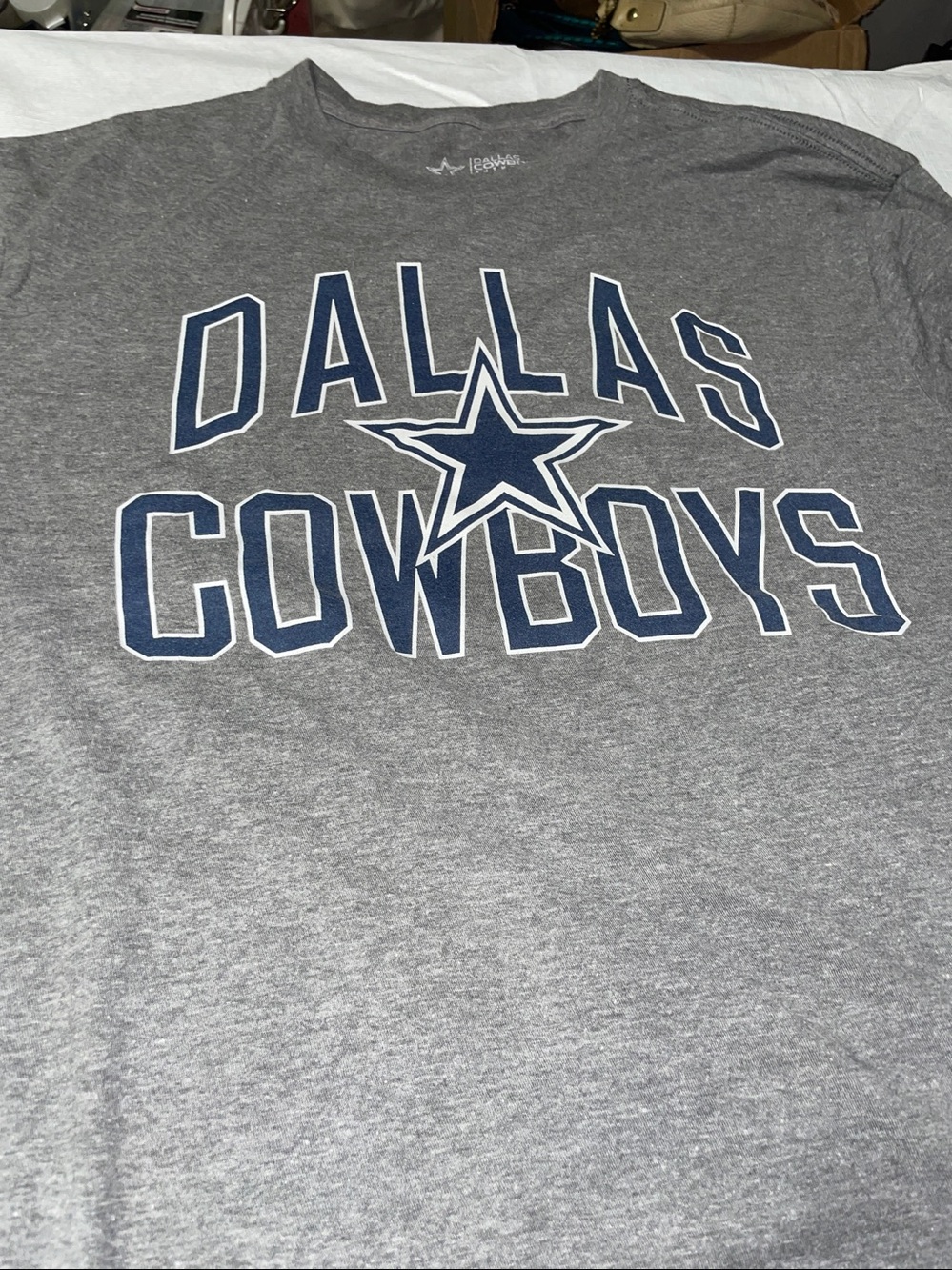 NFL Gray Dallas Cowboys Logo T-Shirt XL